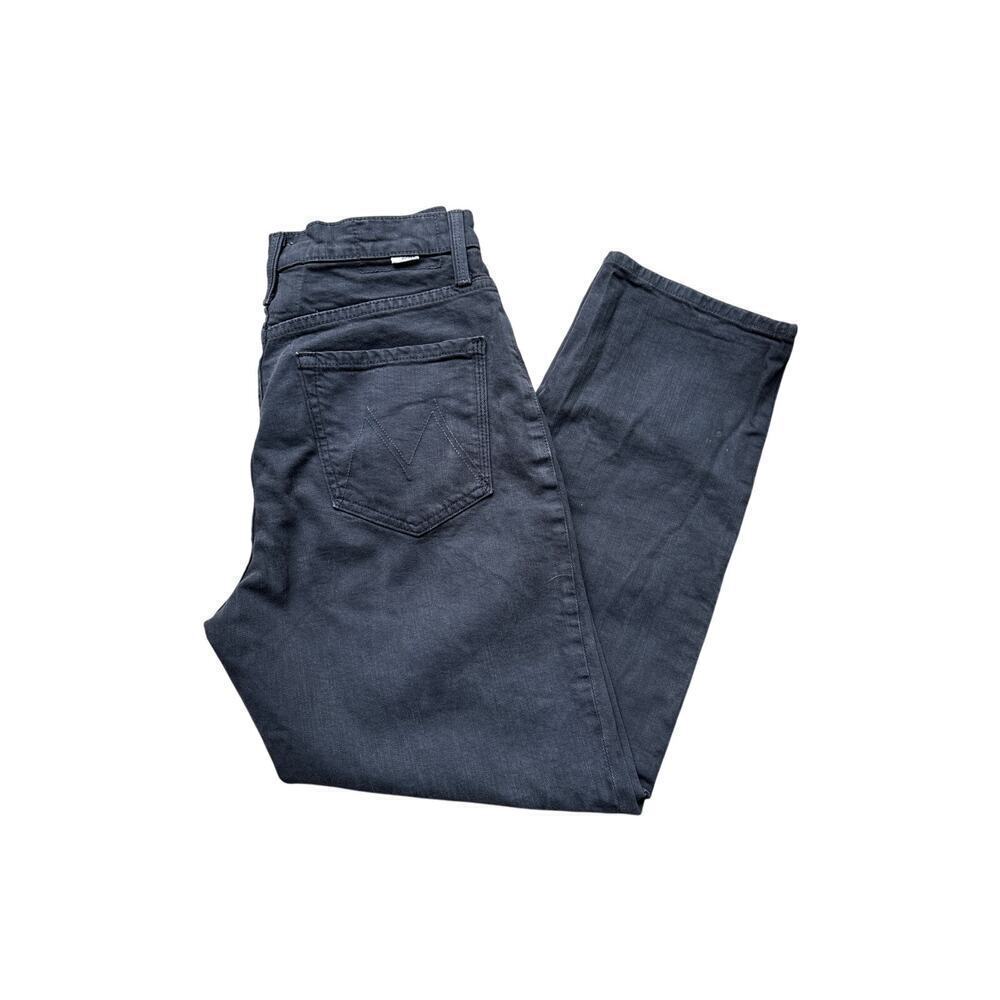 Women’s 27 MOTHER The Inside Out Ankle Jeans Gray Faded Black Denim